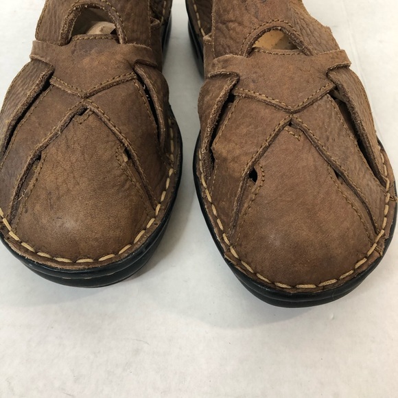 BORN Brown Leather Woven Sandals Size 7.5 - Picture 11 of 13